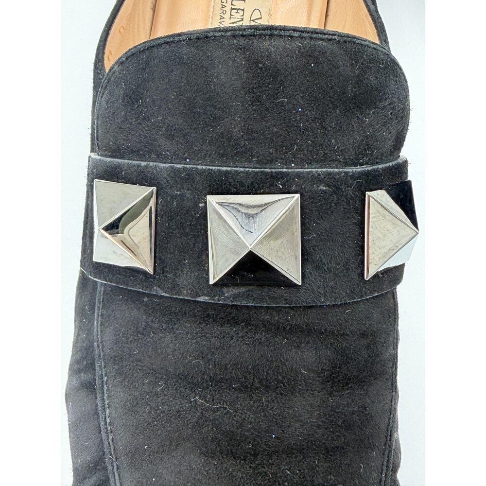 Valentino Rockstud Roman Stud Pleated Loafers Black Suede Size 38 / 8 - Picture 7 of 13